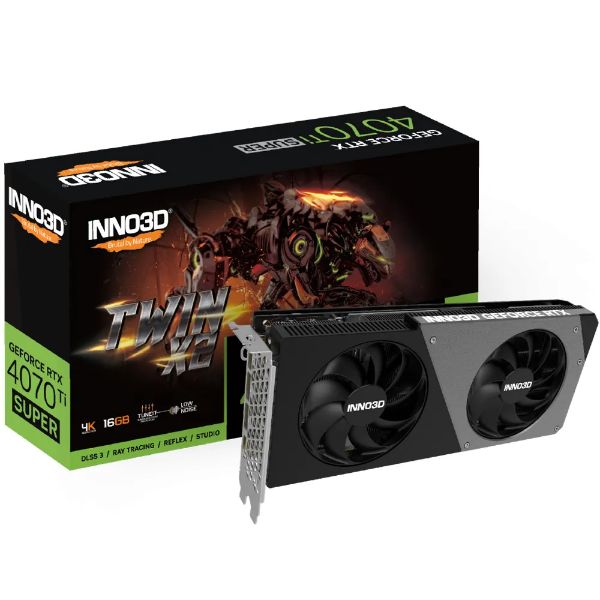 圖片 INNO3D RTX4070Ti SUPER 16GB GDDR6X TWIN X2 OC(2640MHz/25cm/超頻雙風扇)