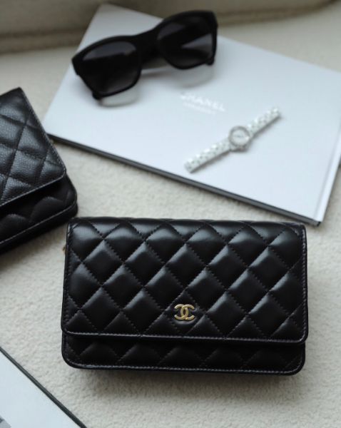 圖片 Chanel Woc 黑金羊皮