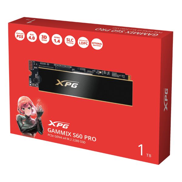 圖片 威剛 XPG S60 PRO 1TB/Gen4/讀:5000M/寫:4500M/SMI主控/五年/贈散熱片