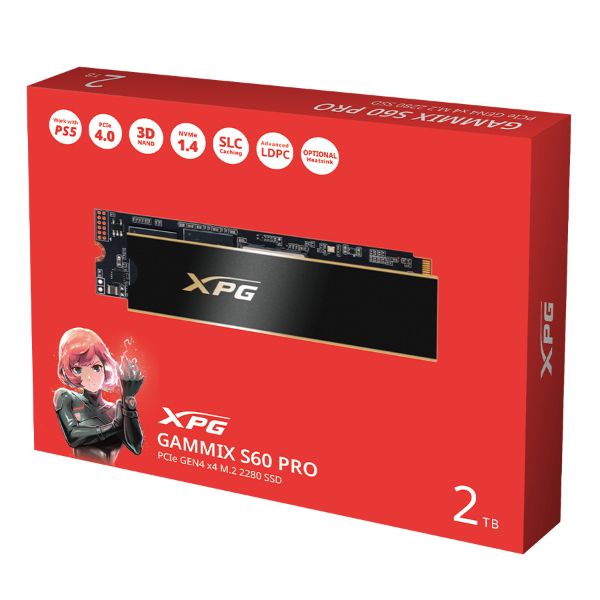 圖片 威剛 XPG S60 PRO 2TB/Gen4/讀:5000M/寫:4500M/SMI主控/五年/贈散熱片