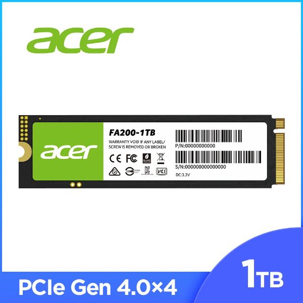 圖片 宏碁 Acer FA200 1TB /Gen4 /讀7200/寫6200/QLC顆粒【五年保】