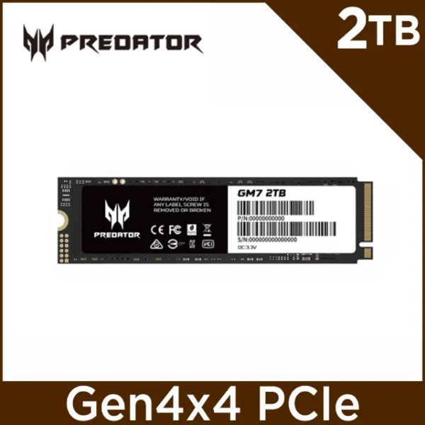 圖片 宏碁 Acer Predator GM7 2TB/Gen4/讀:7200M/寫:6300M/TLC/五年保(單面設計)