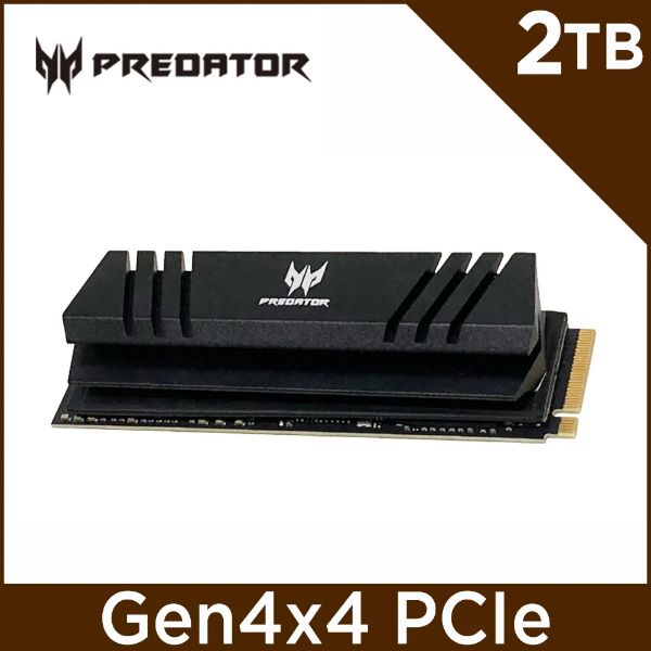 圖片 宏碁 Acer Predator GM7000 2TB/Gen4/讀7400/寫6700/DRAM(鋁合金散熱)美光顆粒