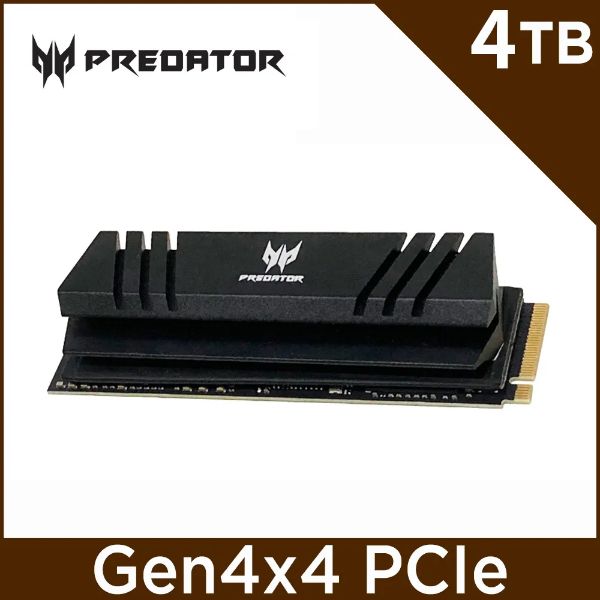 圖片 宏碁 Acer Predator GM7000 4TB/Gen4/讀7400/寫6700/DRAM(鋁合金散熱)美光顆粒