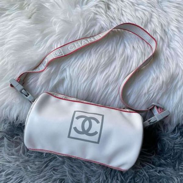 圖片 Chanel vintage sport系列方標字母圓桶包