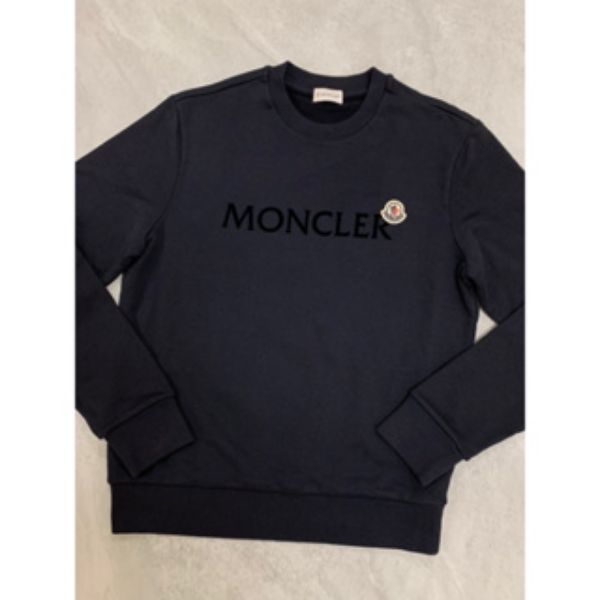 圖片 Moncler 經典絨布字母搭配Logo設計 長袖 大學t