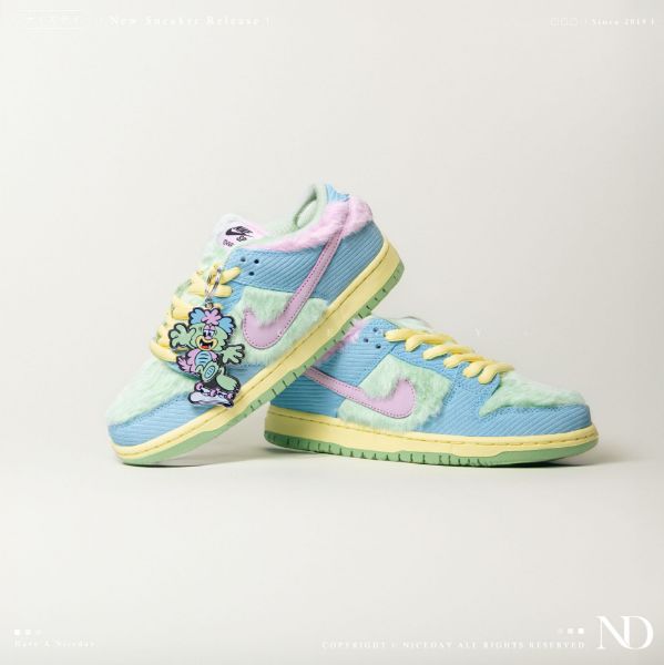 NICEDAY 代購 Verdy x Nike SB Dunk PRO Visty 聯名款 絨毛 藍 粉 綠 男女尺寸