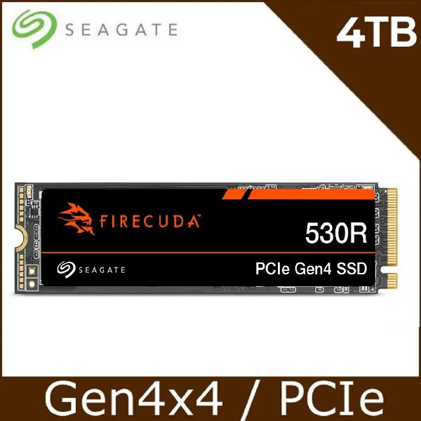 圖片 Seagate FireCuda 530R 4TB/Gen4 PCIe 4.0/(火梭魚)讀:7400M/寫:7400M/TLC【五年保】