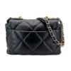 圖片 Chanel 展示品 19 菱格羊皮雙色鍊帶手提/肩背包-30cm(AS1161-黑)
