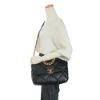 圖片 Chanel 展示品 19 菱格羊皮雙色鍊帶手提/肩背包-30cm(AS1161-黑)