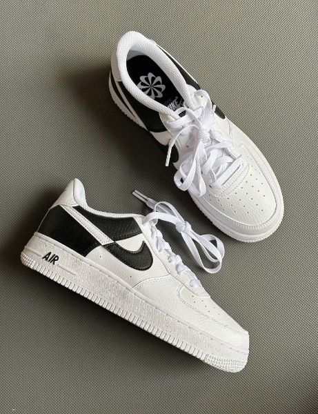 圖片 鞋教 Nike Air Force 1 '07 Low NN GS "White Black" 黑白 斷勾 太極 大童 HF9096-100