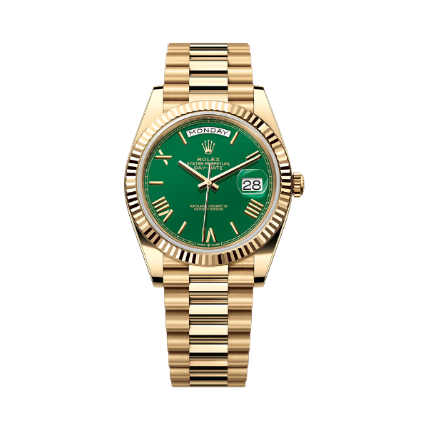 圖片 【ROLEX】勞力士 Day-Date系列 18K黃金 天窗 星期顯示 賭桌綠 228238 40mm