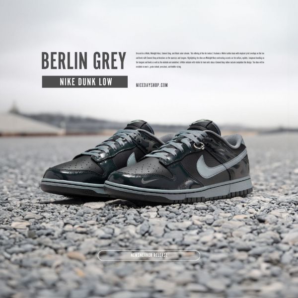 NICEDAY 代購 Nike Dunk Low Berlin 黑夜 柏林 反光 黑 灰 FZ3053-001