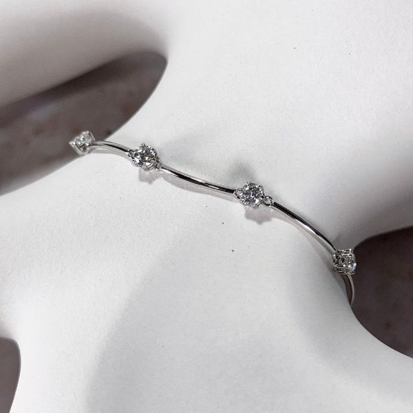 圖片 SWAROVSKI Constella 圓形單鑽手鐲 鍍白金色