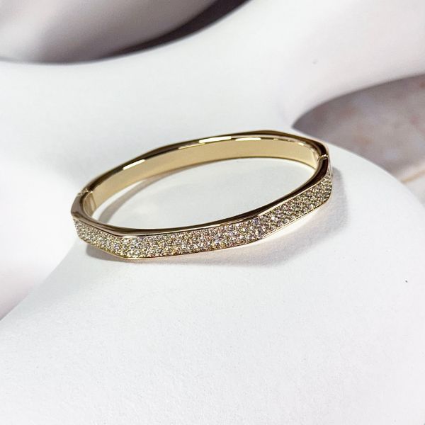 圖片 SWAROVSKI Dextera 八邊形 密鑲繞鑽 手鐲 鍍黃金色
