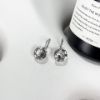圖片 SWAROVSKI Millenia 水滴形耳環 圓形單鑽 鍍白金色