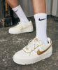 圖片 鞋教 Nike W Air Force 1 Low Shadow "Sail Coconut Milk Metallic Gold " 金箔奶茶 雙勾 DZ1847-108