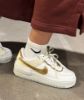 圖片 鞋教 Nike W Air Force 1 Low Shadow "Sail Coconut Milk Metallic Gold " 金箔奶茶 雙勾 DZ1847-108