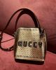 圖片 Gucci 511189 GUCCY 印花小牛皮貝殼相機包 金色【促銷品】