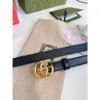 圖片  Gucci經典金色雙G LOGO 皮帶 細版腰帶 85cm