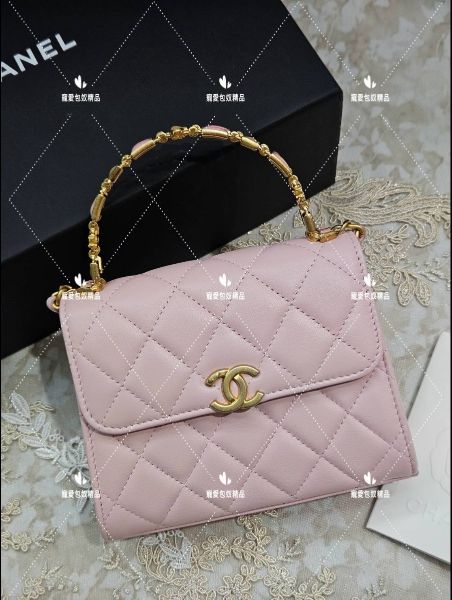 圖片 Chanel 琺瑯手柄 粉紅 mini kelly