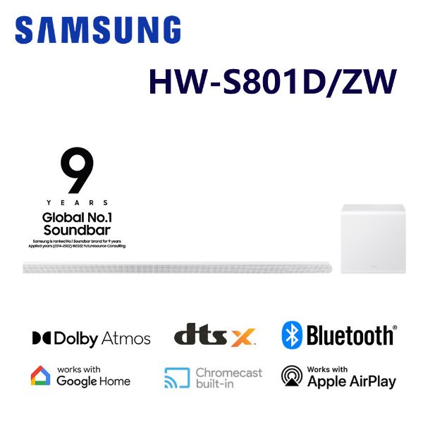 圖片 SAMSUNG三星 3.1.2聲道 藍牙家庭劇院組聲霸 HW-S801D/ZW