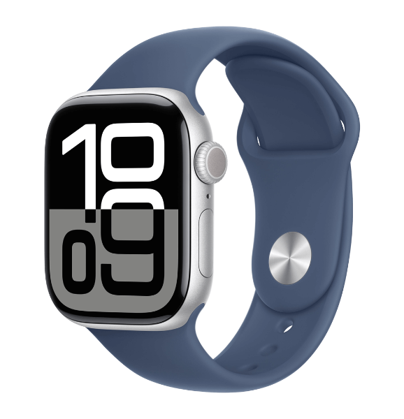 圖片 Apple Watch S10 GPS 42mm 鋁銀/丹寧運動錶帶-S/M