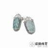 圖片 【琪臻珠寶】天然A貨翡翠冰種藍水葉子造型耳環耳釘(S925銀鑲_翡翠耳環_頂級豪華款)
