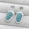 圖片 【琪臻珠寶】天然A貨翡翠冰種藍水葉子造型耳環耳釘(S925銀鑲_翡翠耳環_頂級豪華款)