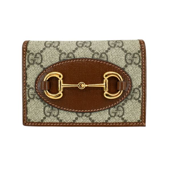 圖片 Gucci Horsebit 1955 帆布馬銜釦二折短夾(726846-烏木)