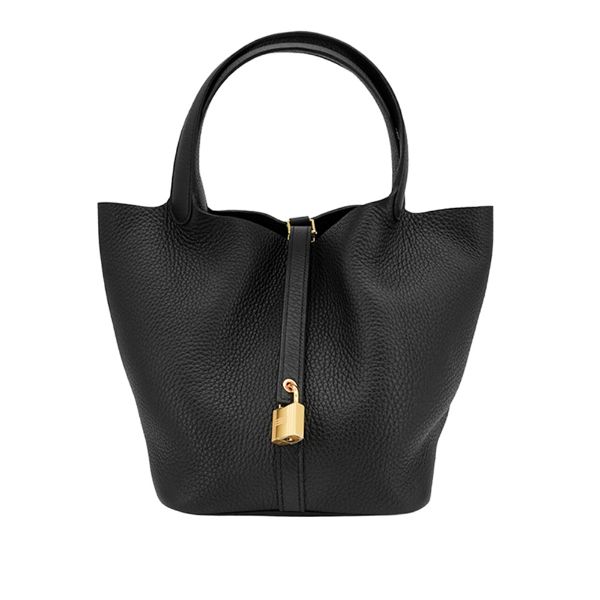 圖片 Hermes Picotin 22 牛皮金釦水桶包(89黑)