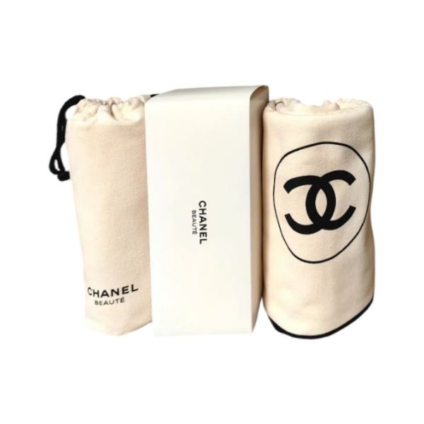 圖片 CHANEL BEAUTY 香奈兒美妝 雙C LOGO 經典米色毛巾毯/披肩