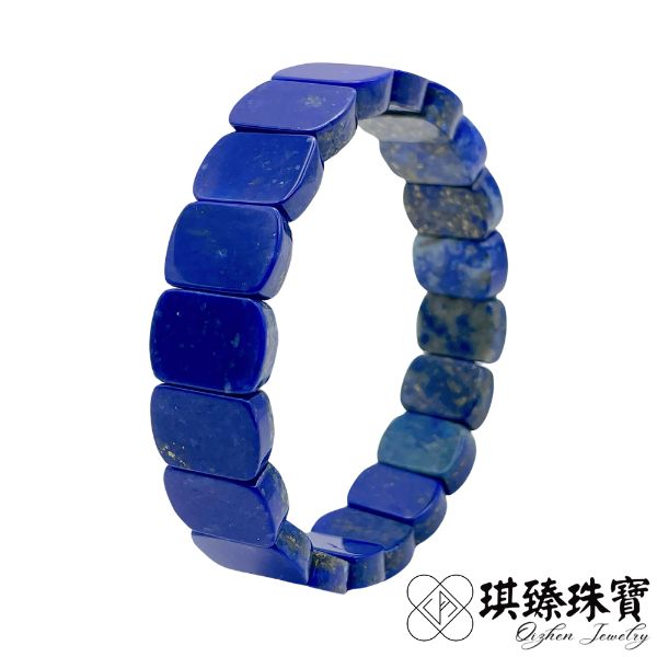 圖片 【琪臻珠寶】天然頂級青金石手排手鍊(13-14mm_青金石手串_深藍色青金岩_隨機出貨)