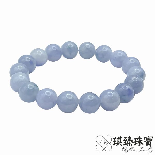 圖片 【琪臻珠寶】天然A貨翡翠頂級糯冰種紫羅蘭飄花圓珠手珠手串(10mm圓珠_紫羅蘭_緬甸玉手串)