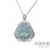 圖片 【琪臻珠寶】天然A貨翡翠冰種藍水招財佛公吊墜(S925銀鑲_招財彌勒佛_隨機出貨)