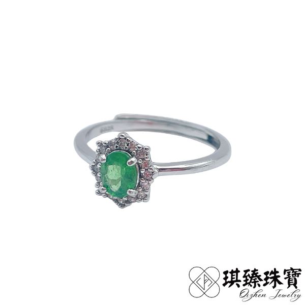 圖片 【琪臻珠寶】天然頂級沙佛萊石S925銀鑲戒指(S925銀鑲活圍_小資族首選_頂級簡約款)