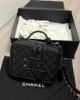 圖片 Chanel 香奈兒 小型 Vanity 化妝包 荔枝黑金 20 cm 