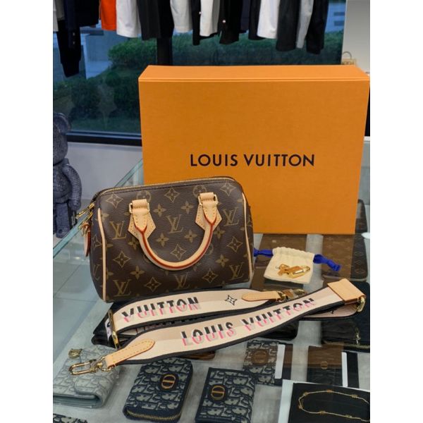 圖片 Louis Vuitton LV Speedy Bandoulière20 黑色 背帶波士頓