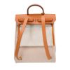 圖片 Hermes 展示品 Herbag 帆布拚牛皮銀釦後背包(金棕/米白)