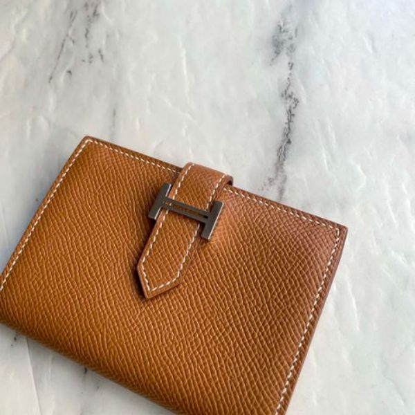 圖片 Hermes 金棕銀釦bearn卡包