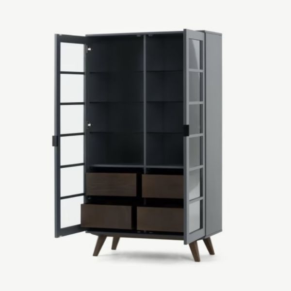 圖片 【LITOOC設計品牌】AVEIRO北歐風玻璃置物櫃 午夜藍(收藏櫃/展示櫃/收納櫃)歐洲品質 非陸製淘寶家具保證