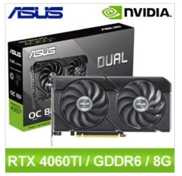 圖片 聯迅 請先洽詢庫存 ASUS 華碩 DUAL-RTX4060TI-O8G-EVO 顯示卡