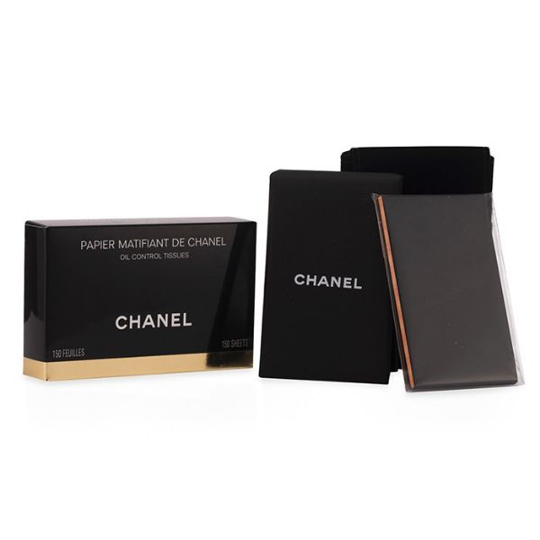 圖片 CHANEL 香奈兒美妝 PAPIER MATIFIANT 精緻吸油面紙內附巧妝鏡 絨布套 - 專櫃緞帶包裝