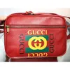 圖片 Gucci 523589 Logo 圖紋奶油軟牛皮休閒郵差斜背包 紅色