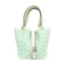 圖片 Hermes Picotin Lock Lucky Daisy 花卉印花牛皮迷你手提包-14cm(奶油色/綠)