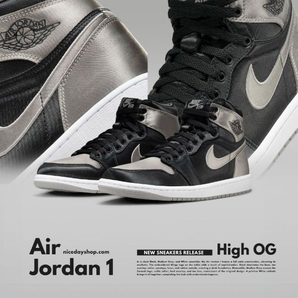 NICEDAY 代購 Jordan 1 Retro High OG 黑銀 高筒 男女尺寸 女款 FD4810-010