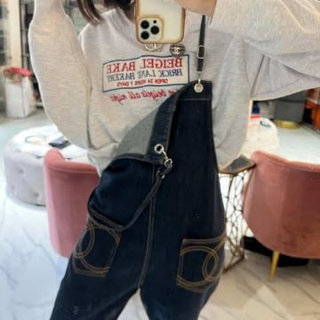 圖片 Chanel 25c 雙c logo牛仔吊帶褲