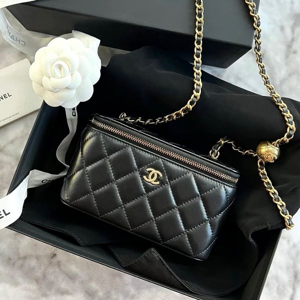 圖片 chanel 24k 金球長盒子 黑色