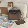 圖片 Hermès Herbag Zip 31 大象灰配烏木色金釦手提肩背包