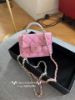 圖片 Chanel 手柄小卡包 粉色淡金 小包亮色超好看